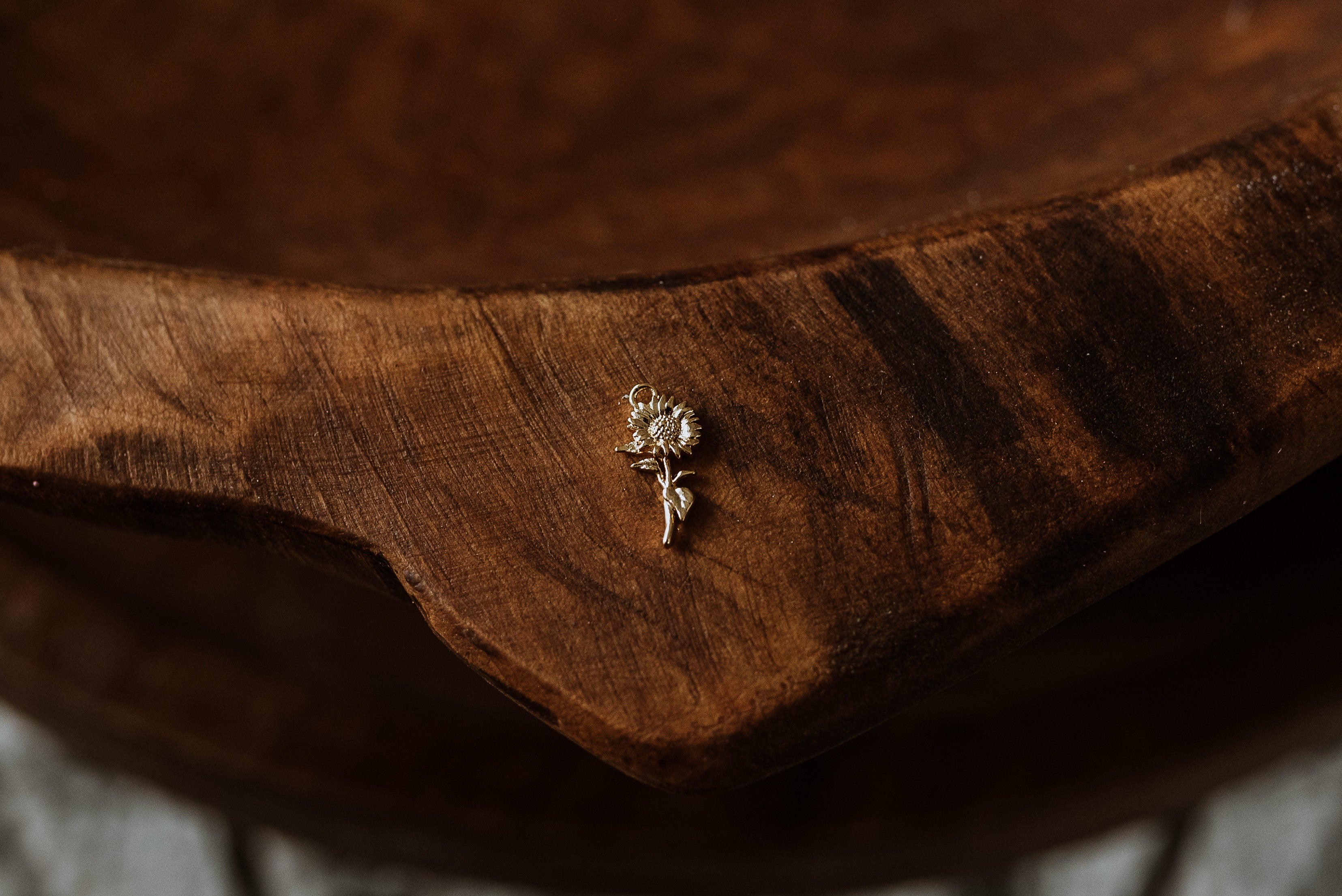 Gold Charm - Sunflower August Birth Flower