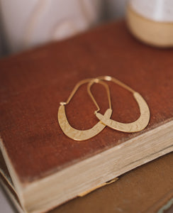 Gold & Silver Earrings - Saddle Hoops