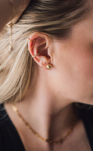 Gold Stud Earrings - The Beehive