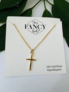 Gold Plated Necklace - Cross Style