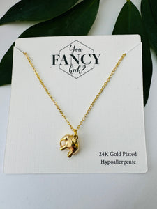 24K Real Gold Adjustable Necklace - Elegant Elephant