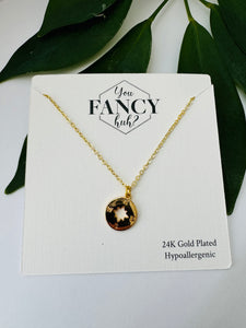 24K Real Gold Adjustable Necklace - True North Compass