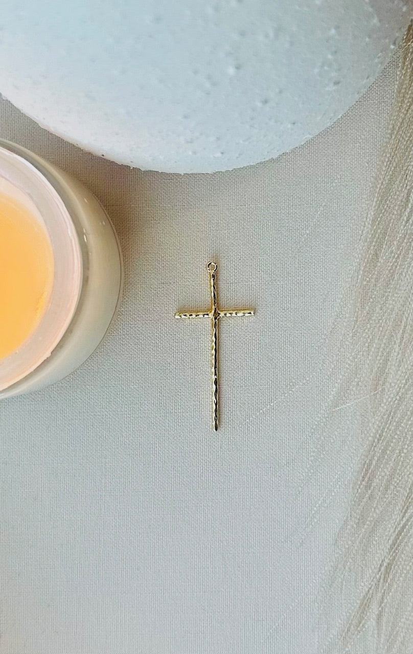 Gold Charm - Embellished Cross