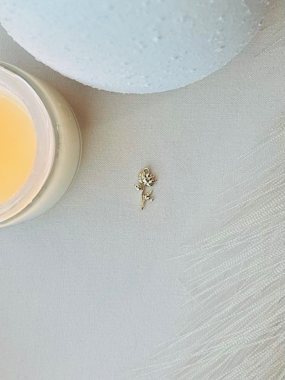 Gold Charm - Water Lily              July Birth Flower