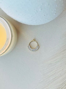 Gold Charm - Hoop Crystal