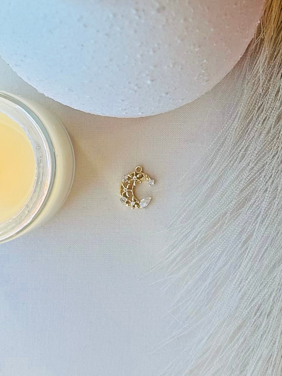 Gold Charm - Dainty Moon