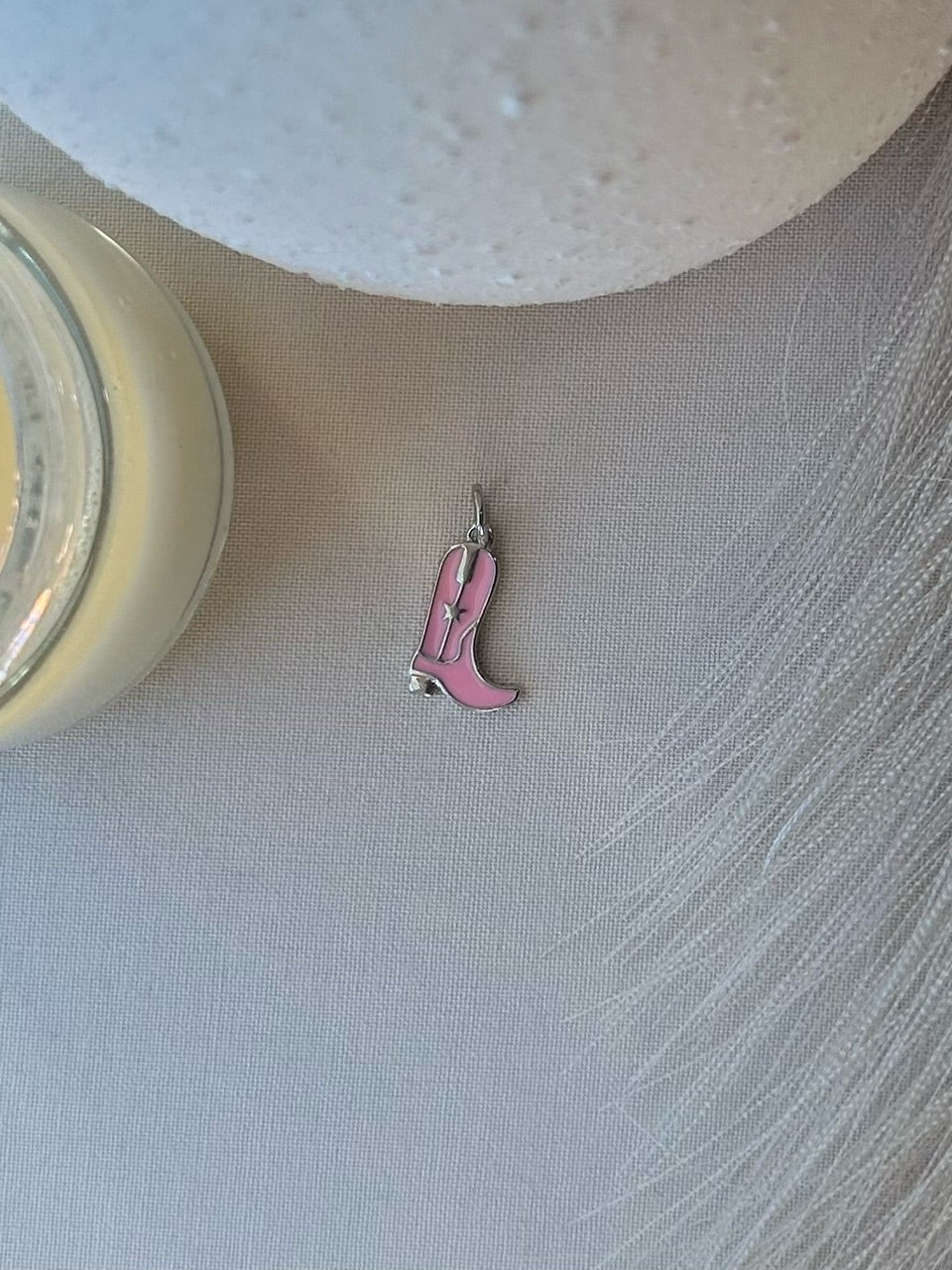 Silver Charm - Pink Cowboy Boot