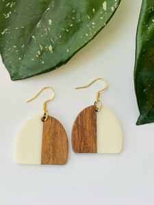 Wooden Earrings - Sunset Boulevard in Gold or Silver