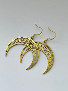 Gold Earrings - Brass Moon