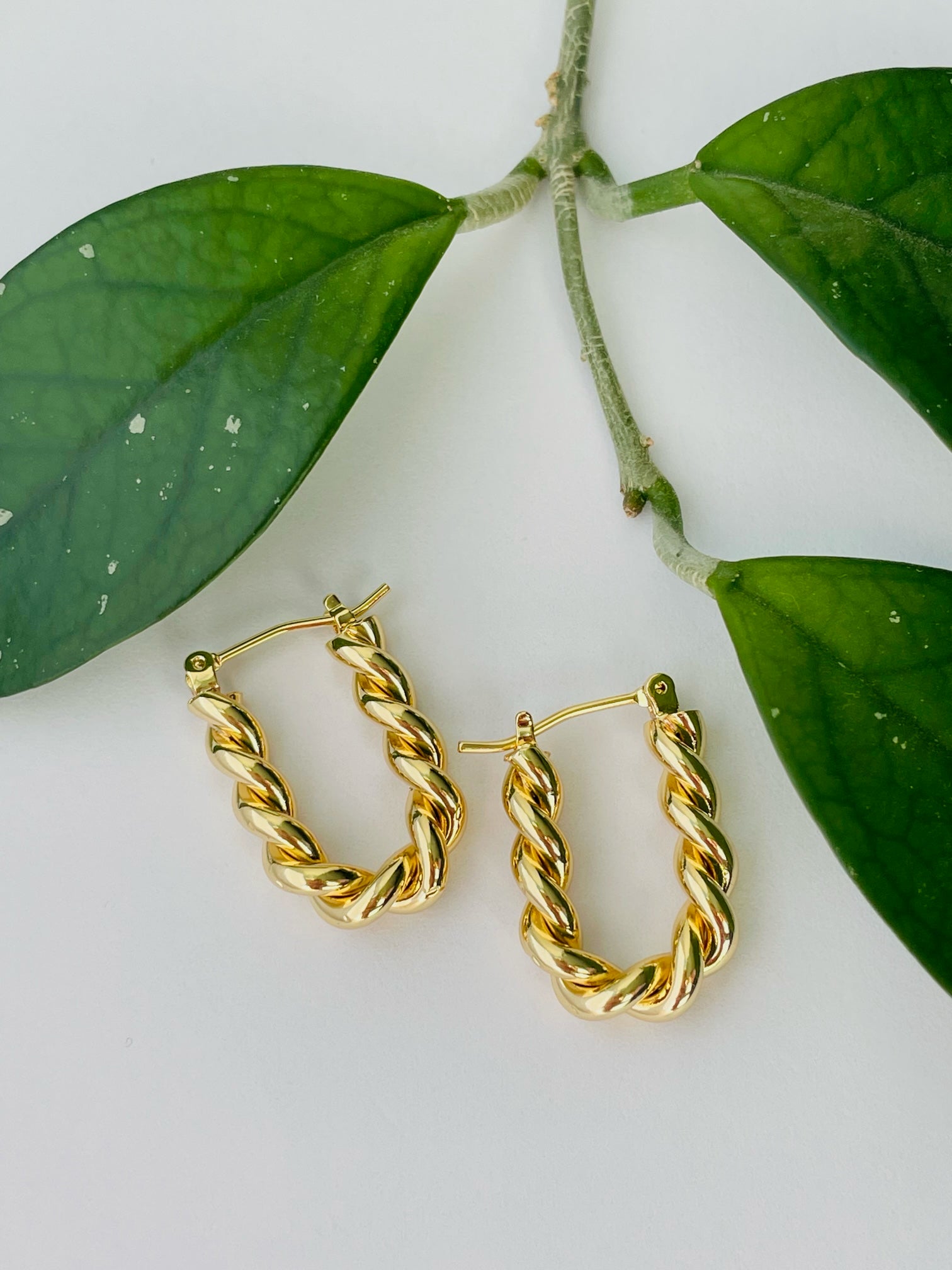 Gold Earrings - Twisted