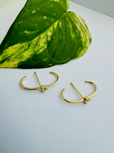 Gold Stud Cuff Earrings - Flora