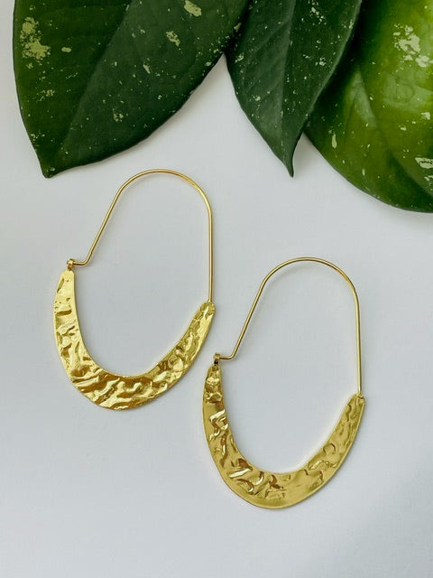 Gold & Silver Earrings - Saddle Hoops