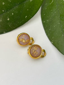 Clip On Earrings - Mayday Mauve - Brass