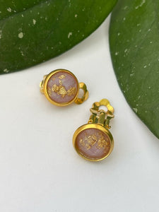 Clip On Earrings - Mayday Mauve - Brass