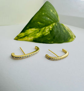 Gold Stud Cuff Earrings - Sarah