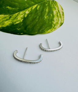 Silver Stud Cuff Earrings - Poppy