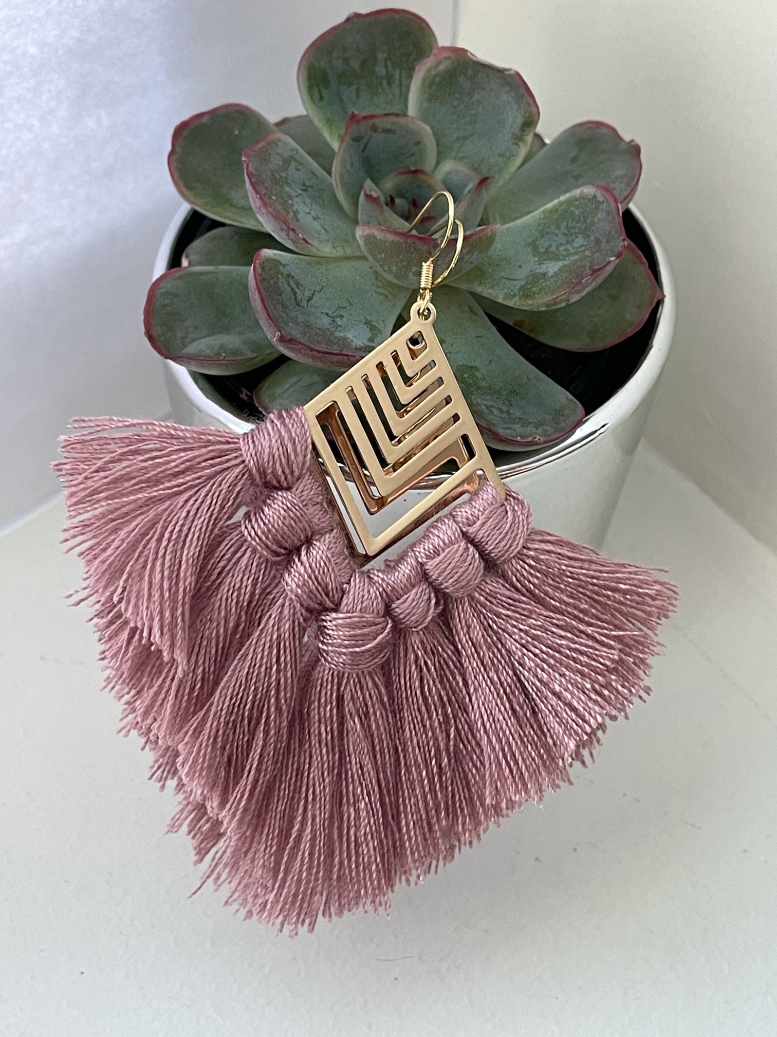 Statement Fancy Tassels - Dusky Rose