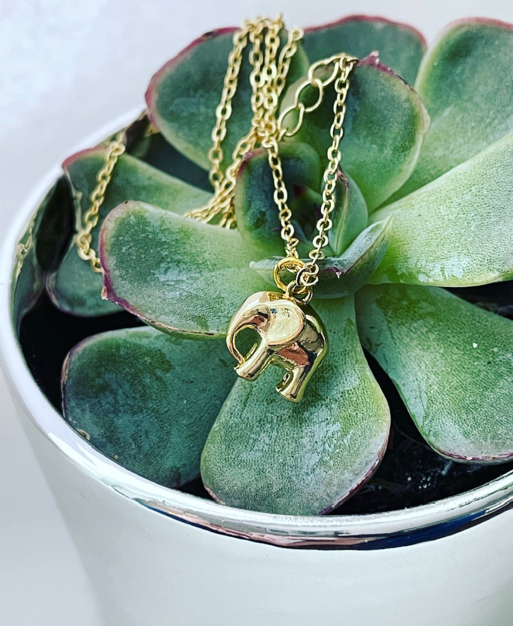 18K Real Gold Adjustable Necklace - Elegant Elephant