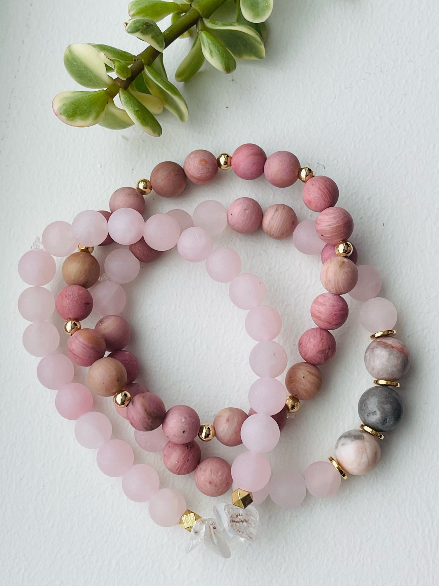 Stacked Bracelet Trio - Cherry Blossom